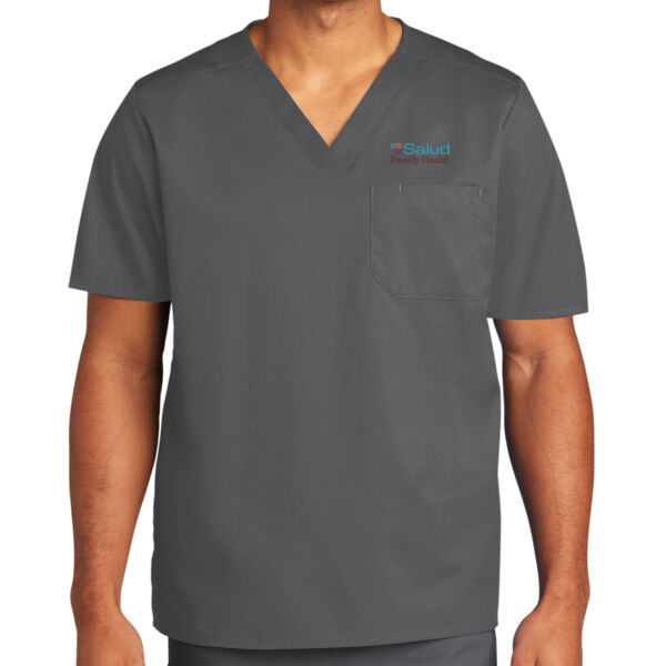   - Unisex WorkFlex Chest Pocket V Neck Top Thumbnail